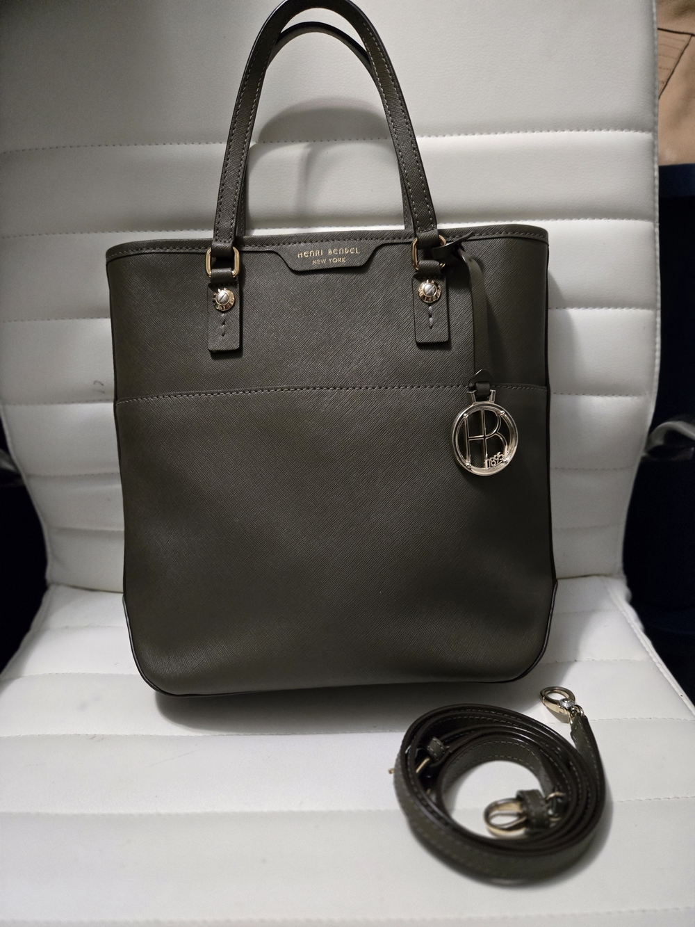 Henri Bendel Olive Green Tote Shoulder Bag